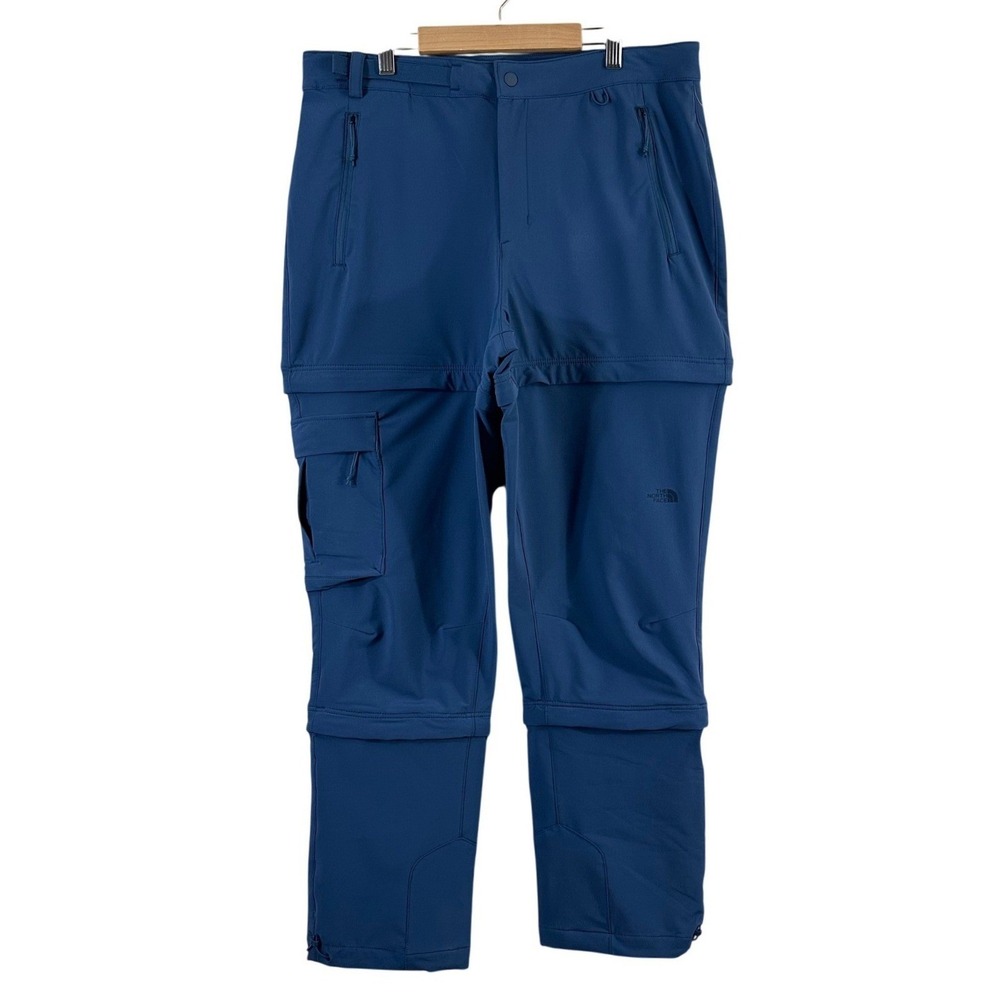 The North Face Womens 12 FlashDry-XD Convertible Hiking Pants Blue Zip Off Cargo